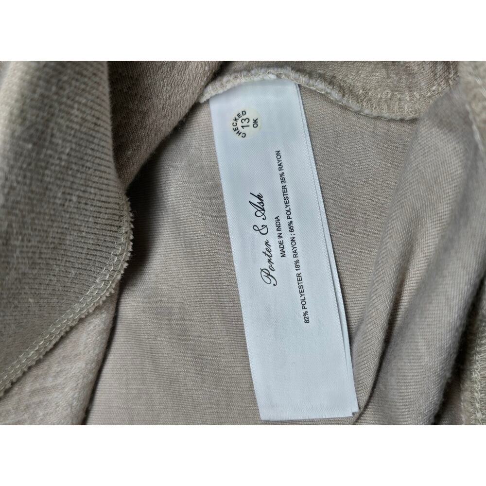 Porter & Ash Interlock Knit Quarter Zip Pullover Sweater Beige Textured - Picture 5 of 7